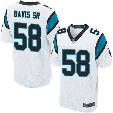 Panthers #58 Thomas Davis Sr White Men's Stitched NFL Elite Jersey
