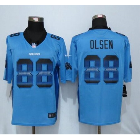 Panthers #88 Greg Olsen Blue Alternate Men's Stitched NFL Limited Strobe Jersey