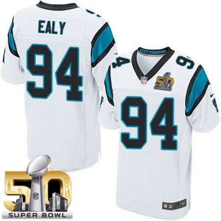 Panthers #94 Kony Ealy White Super Bowl 50 Men's Stitched NFL Elite Jersey
