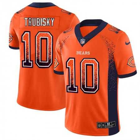 Men's Chicago Bears #10 Trubisky Orange 2018 Drift Fashion Color Rush Limited Stitched NFL Jersey