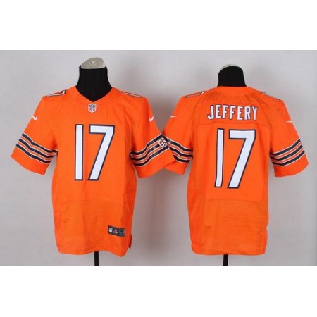 Bears #17 Alshon Jeffery Orange Alternate Men's Stitched NFL Elite Jersey