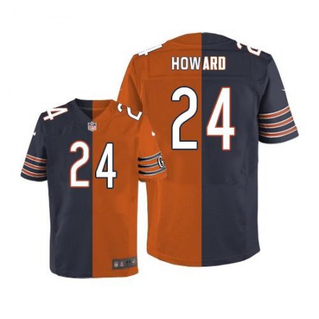 Bears #24 Jordan Howard Navy Blue/Orange Men's Stitched NFL Elite Split Jersey