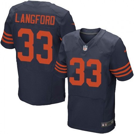 Bears #33 Jeremy Langford Navy Blue 1940s Throwback Men's Stitched NFL Elite Jersey