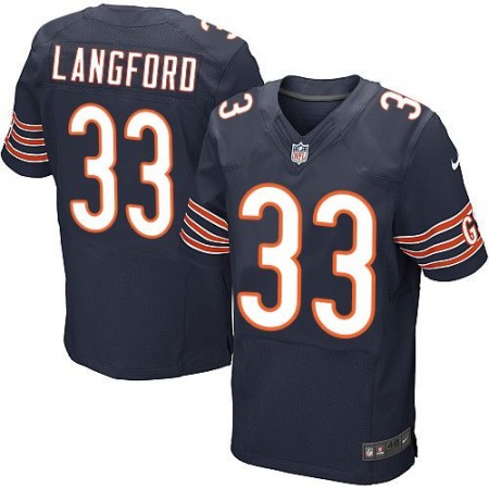 Bears #33 Jeremy Langford Navy Blue Team Color Men's Stitched NFL Elite Jersey