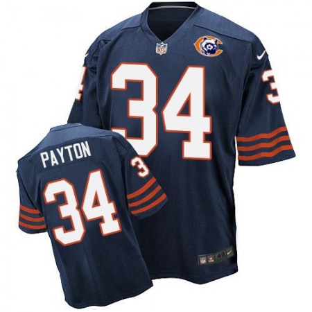 Bears #34 Walter Payton Navy Blue Throwback Men's Stitched NFL Elite Jersey