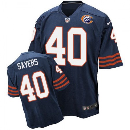Bears #40 Gale Sayers Navy Blue Throwback Men's Stitched NFL Elite Jersey