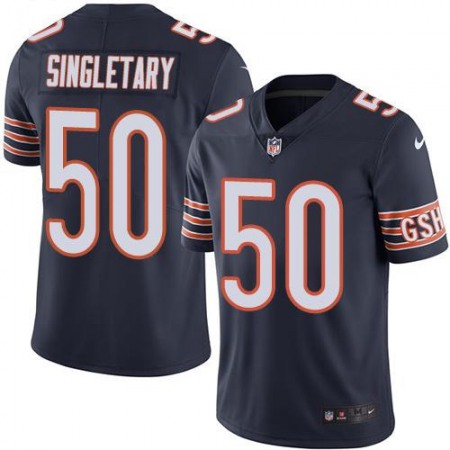 Bears #50 Mike Singletary Navy Blue Men's Stitched NFL Limited Rush Jersey