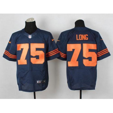 Bears #75 Kyle Long Navy Blue 1940s Throwback Men's Stitched NFL Elite Jersey