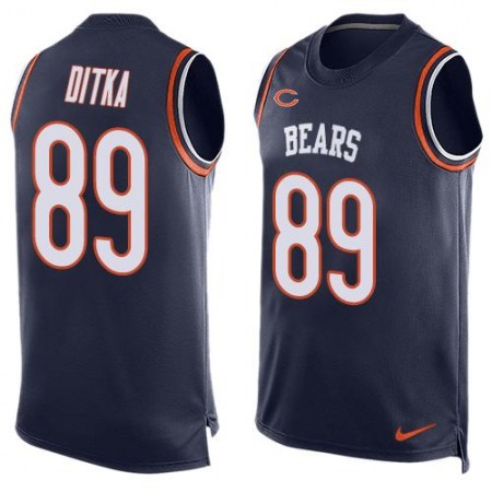 Bears #89 Mike Ditka Navy Blue Team Color Men's Stitched NFL Limited Tank Top Jersey