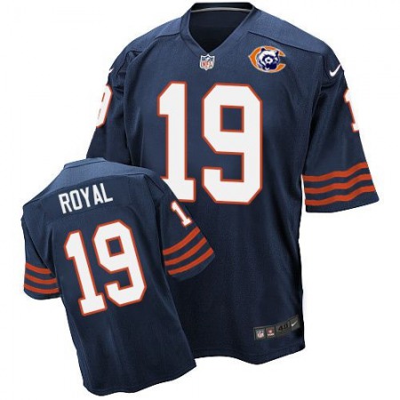 Bears #19 Eddie Royal Navy Blue Throwback Men's Stitched NFL Elite Jersey