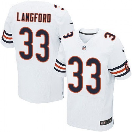 Bears #33 Jeremy Langford White Men's Stitched NFL Elite Jersey