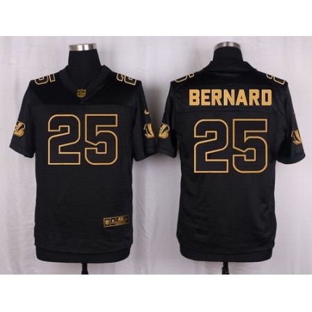 Bengals #25 Giovani Bernard Black Men's Stitched NFL Elite Pro Line Gold Collection Jersey