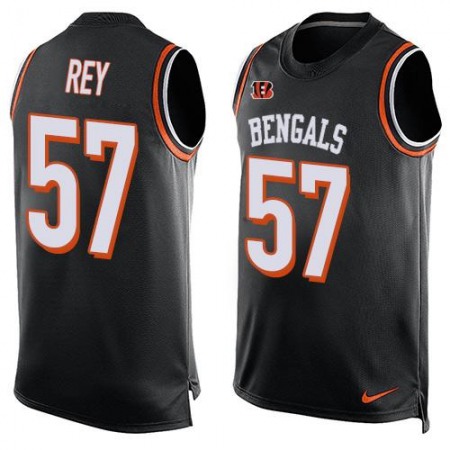 Bengals #57 Vincent Rey Black Team Color Men's Stitched NFL Limited Tank Top Jersey