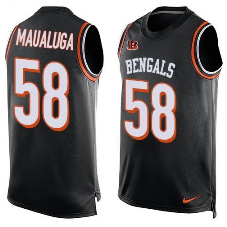 Bengals #58 Rey Maualuga Black Team Color Men's Stitched NFL Limited Tank Top Jersey