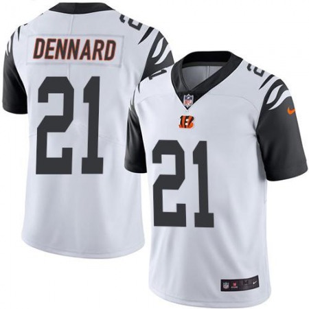 Bengals #21 Darqueze Dennard White Men's Stitched NFL Limited Rush Jersey