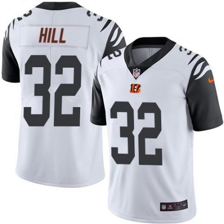Bengals #32 Jeremy Hill White Men's Stitched NFL Limited Rush Jersey