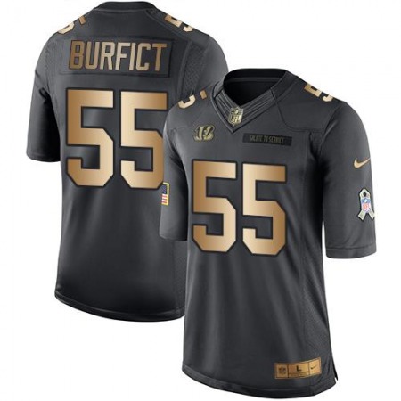 Bengals #55 Vontaze Burfict Black Men's Stitched NFL Limited Gold Salute To Service Jersey
