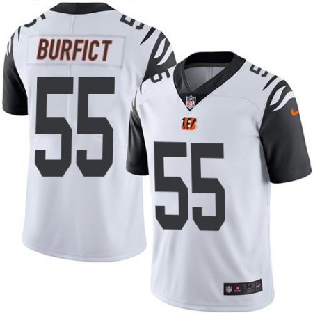 Bengals #55 Vontaze Burfict White Men's Stitched NFL Limited Rush Jersey