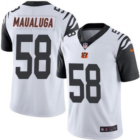 Bengals #58 Rey Maualuga White Men's Stitched NFL Limited Rush Jersey
