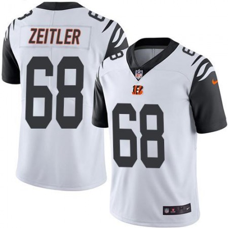 Bengals #68 Kevin Zeitler White Men's Stitched NFL Limited Rush Jersey