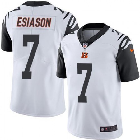 Bengals #7 Boomer Esiason White Men's Stitched NFL Limited Rush Jersey