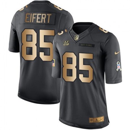 Bengals #85 Tyler Eifert Black Men's Stitched NFL Limited Gold Salute To Service Jersey