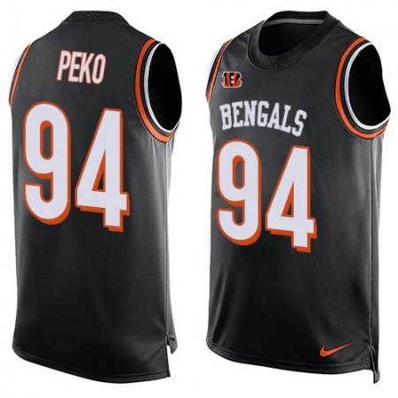 Bengals #94 Domata Peko Black Team Color Men's Stitched NFL Limited Tank Top Jersey