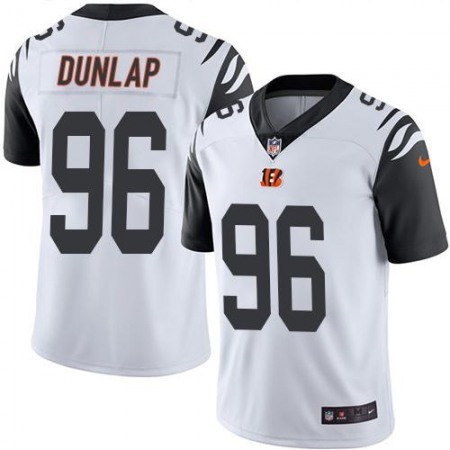 Bengals #96 Carlos Dunlap White Men's Stitched NFL Limited Rush Jersey