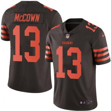 Browns #13 Josh McCown Brown Men's Stitched NFL Limited Rush Jersey