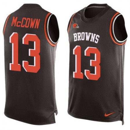 Browns #13 Josh McCown Brown Team Color Men's Stitched NFL Limited Tank Top Jersey