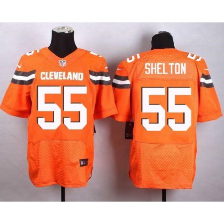 Browns #55 Danny Shelton Orange Alternate Men's Stitched NFL New Elite Jersey