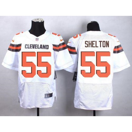 Browns #55 Danny Shelton White Men's Stitched NFL New Elite Jersey