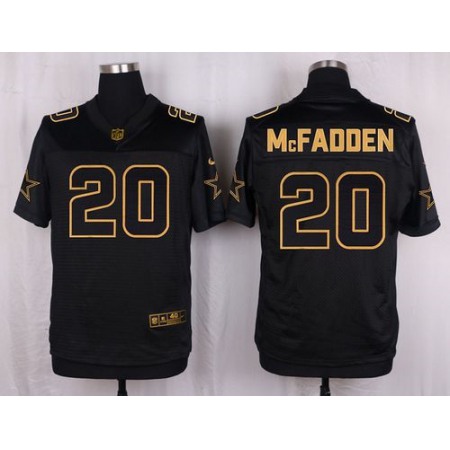 Cowboys #20 Darren McFadden Black Men's Stitched NFL Elite Pro Line Gold Collection Jersey