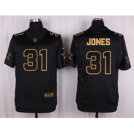Cowboys #31 Byron Jones Black Men's Stitched NFL Elite Pro Line Gold Collection Jersey
