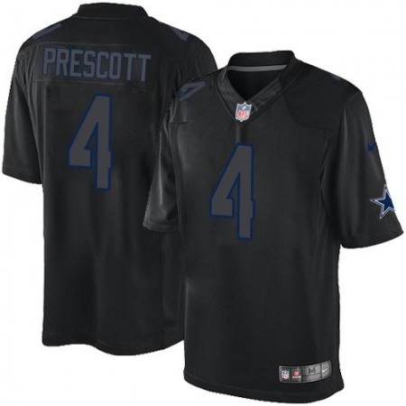 Cowboys #4 Dak Prescott Black Men's Stitched NFL Impact Limited Jersey