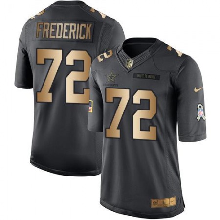 Cowboys #72 Travis Frederick Black Men's Stitched NFL Limited Gold Salute To Service Jersey