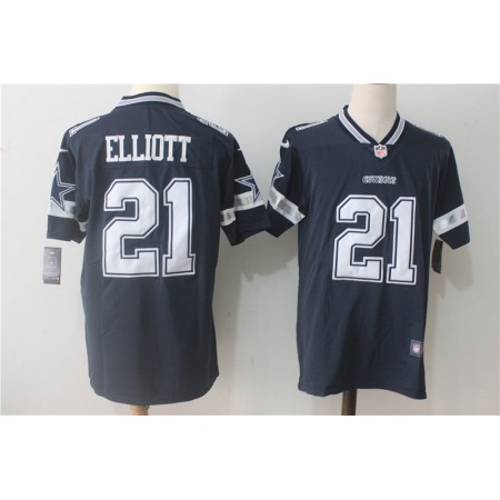 Men's Dallas Cowboys #21 Ezekiel Elliott Navy Blue Team Color Stitched NFL Vapor Untouchable Limited Jersey