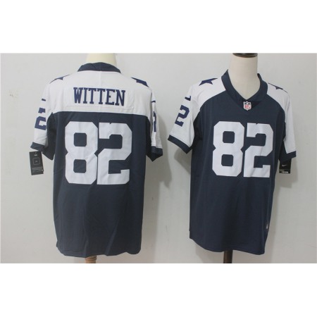 Men's Dallas Cowboys #82 Jason Witten Navy Blue Thanksgiving Stitched NFL Vapor Untouchable Limited Throwback Jersey