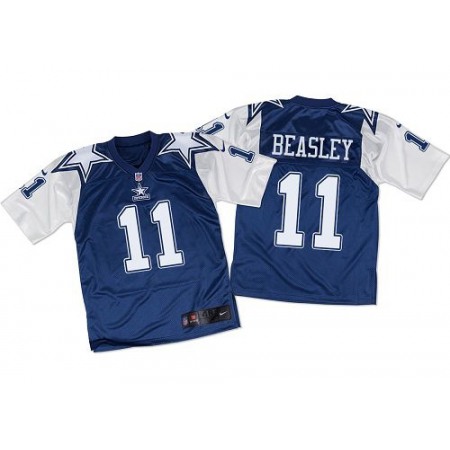 Cowboys #11 Cole Beasley Navy Blue/White Throwback Men's Stitched NFL Elite Jersey