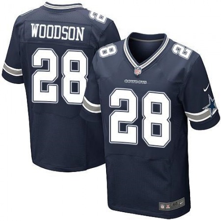 Cowboys #28 Darren Woodson Navy Blue Team Color Men's Stitched NFL Elite Jersey