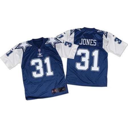 Cowboys #31 Byron Jones Navy Blue/White Throwback Men's Stitched NFL Elite Jersey