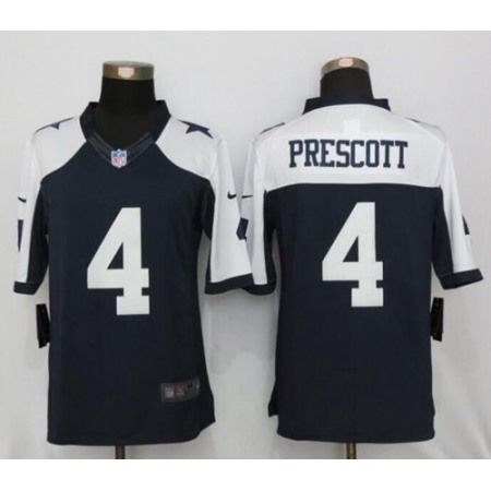 Cowboys #4 Dak Prescott Navy Blue Thanksgiving Men's Stitched NFL Limited Jersey