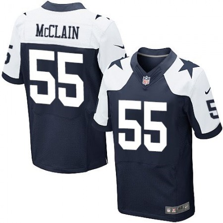 Cowboys #55 Rolando McClain Navy Blue Thanksgiving Throwback Men's Stitched NFL Elite Jersey