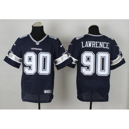 Cowboys #90 Demarcus Lawrence Navy Blue Team Color Men's Stitched NFL Elite Jersey