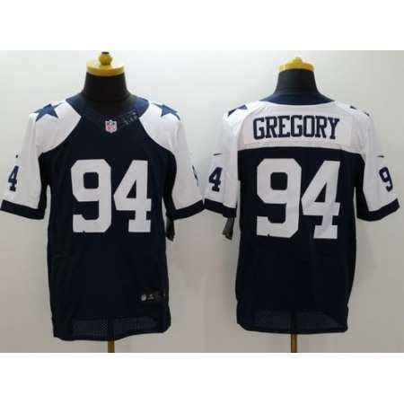 Cowboys #94 Randy Gregory Navy Blue Thanksgiving Throwback Men's Stitched NFL Elite Jersey