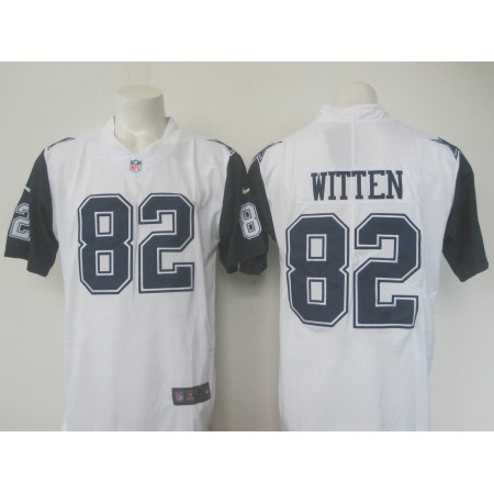 Men's Cowboys#82 Jason Witten White Limited Rush Stitched NFL Jersey