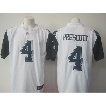 Men's Cowboys #4 Dak Prescott White Limited Rush Stitched NFL Jersey