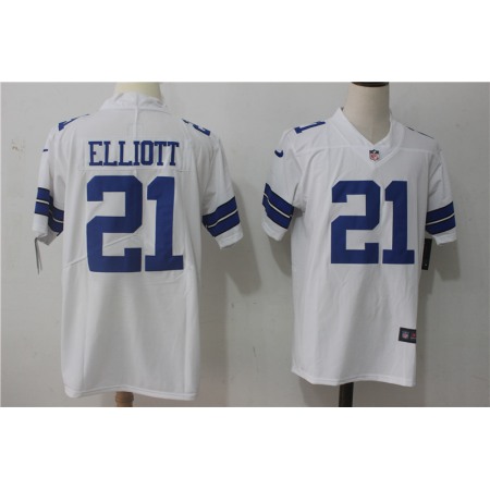 Men's Dallas Cowboys #21 Ezekiel Elliott White Stitched NFL Vapor Untouchable Limited Jersey