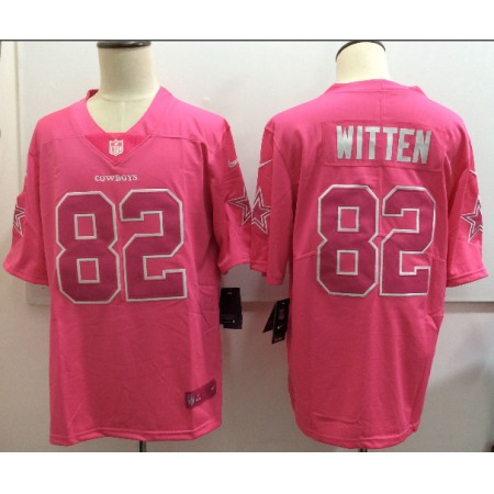 Men's Dallas Cowboys #82 Jason Witten Pink Limited Rush Stitched NFL Jersey