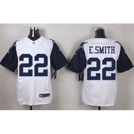 Cowboys #22 Emmitt Smith White Men's Stitched NFL Elite Rush Jersey